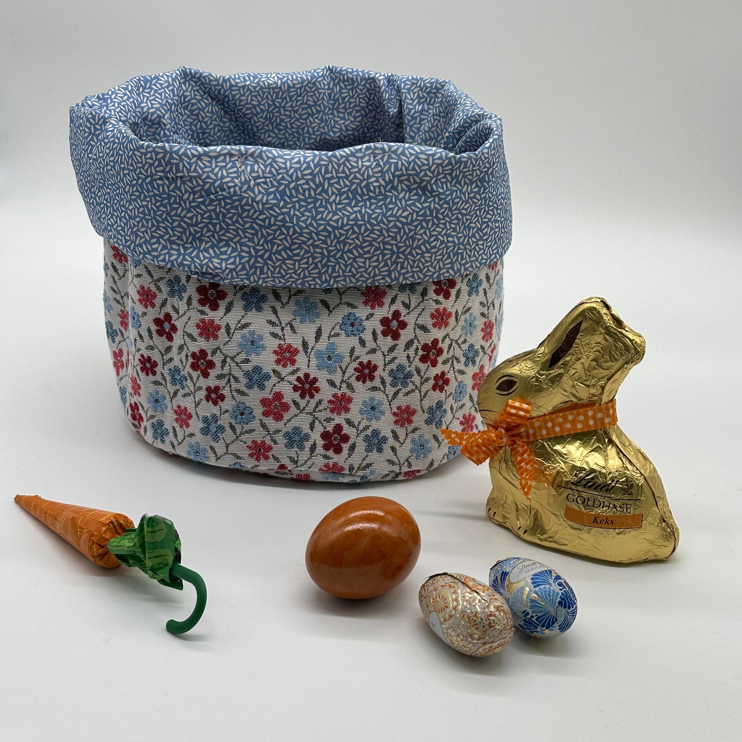 Osterkörbchen mit Hasenohren "Edi" | Utensilo mit Kordelzug |Nähanleitung inkl. Schnittmuster