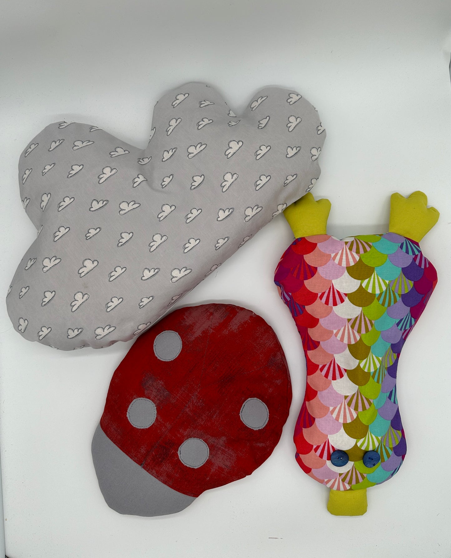 Glückskäfer Dinkelkissen nähen, Nähanleitung inkl. Schablonenset mit Käfer, Ente, Wolke