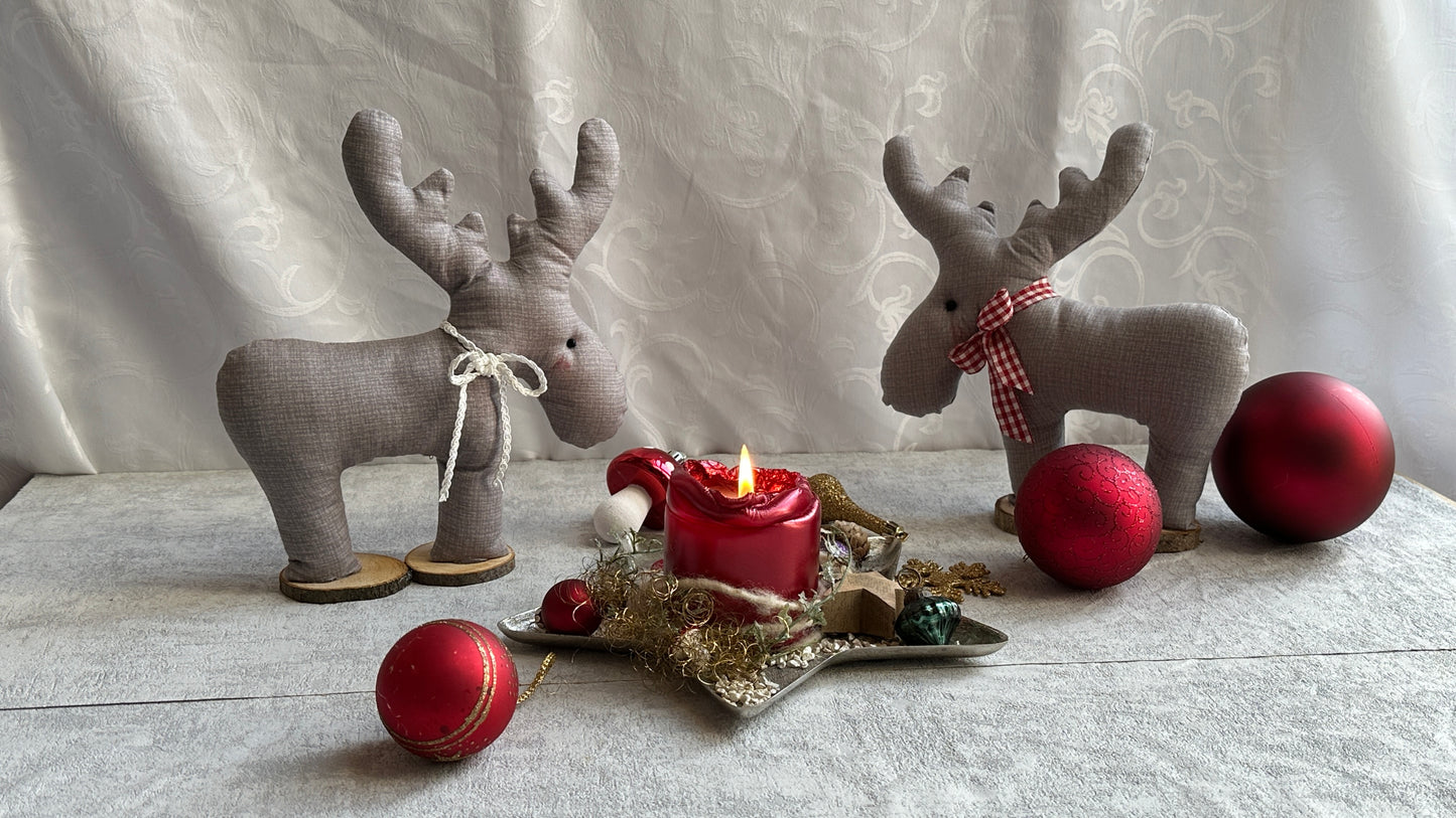 Elch und Dala-Pferd, Weihnachtsdekoration, Schablonenset (ohne Anleitung)