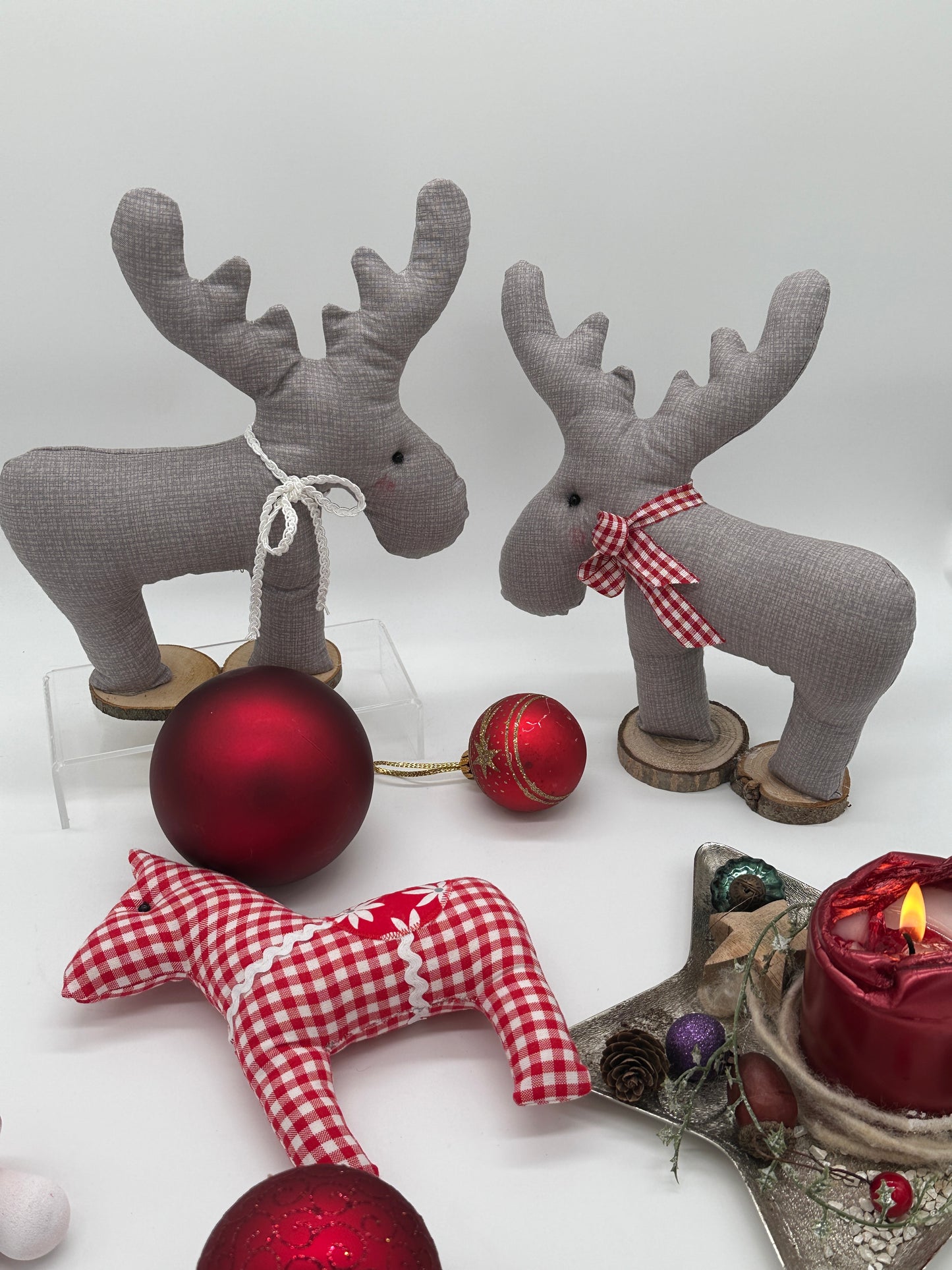 Elch und Dala-Pferd, Weihnachtsdekoration, Schablonenset (ohne Anleitung)