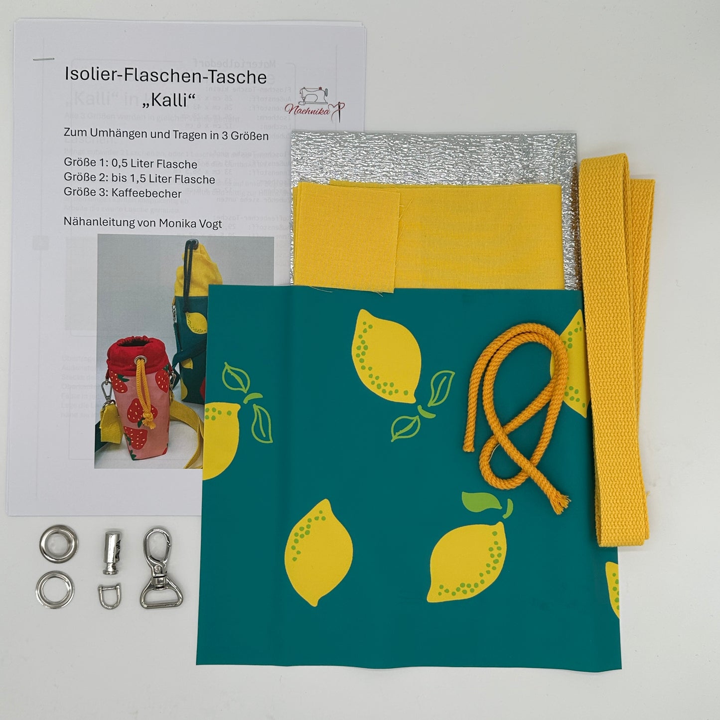 Stoffpaket Isolier-Flaschentasche Kalli für eine 0,5 l Flasche