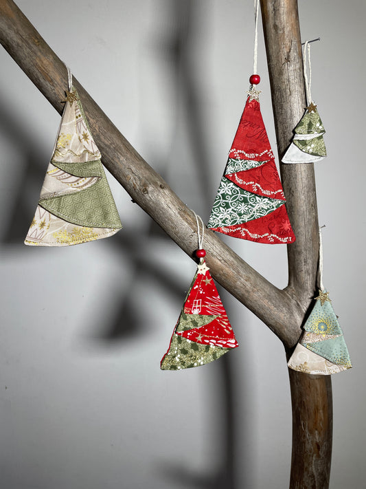 Tannenbäume zum Falten in 4 Größen nähen, Schablonenset