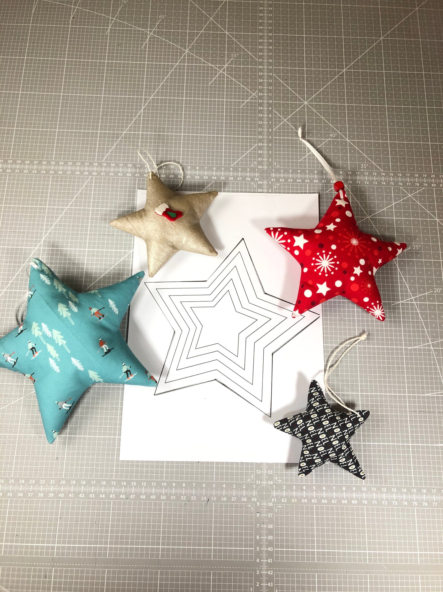 Sterne in verschiedenen Größen, Schablone