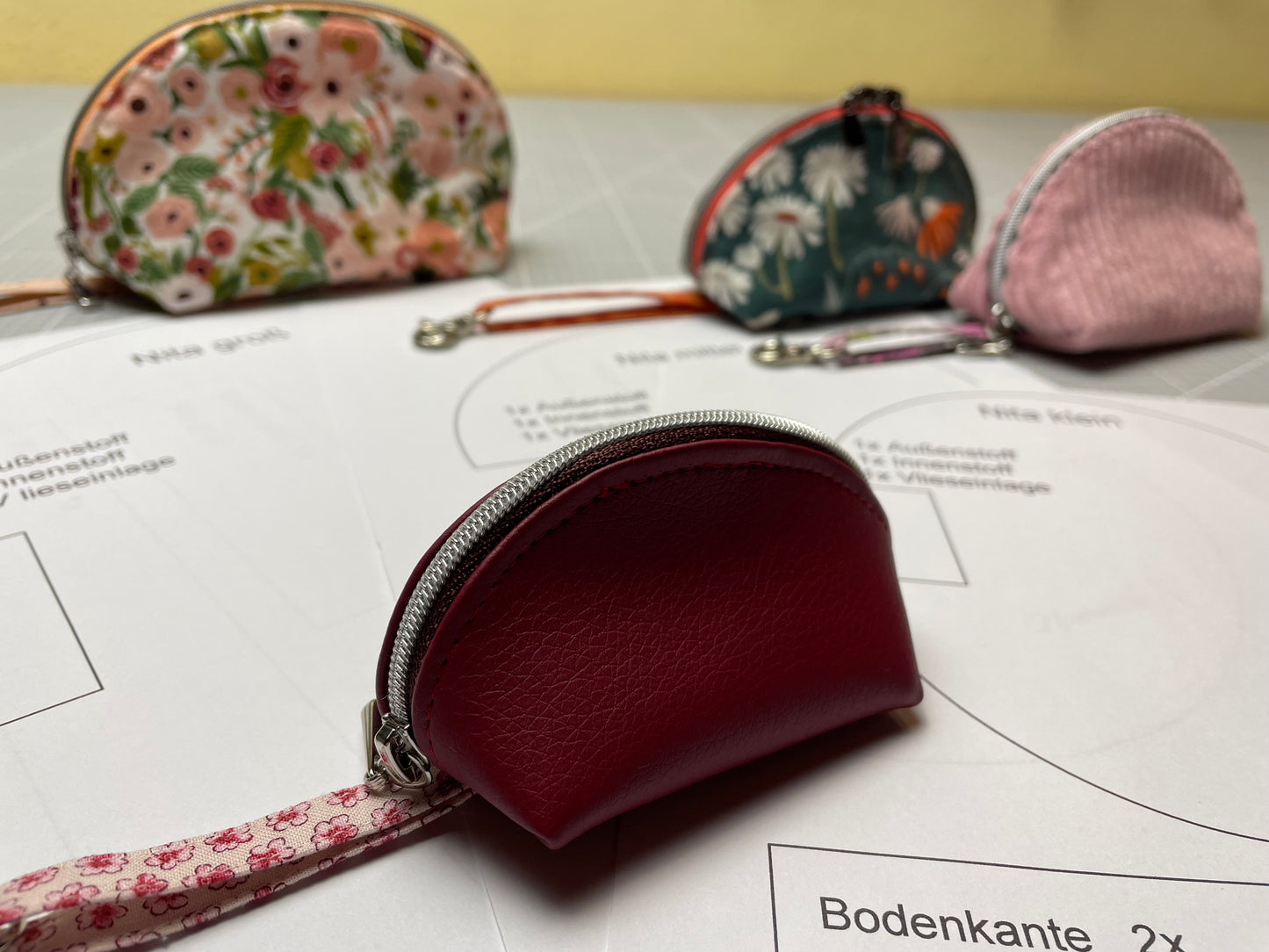 Täschchen Nita in drei Größen, Schablonenset