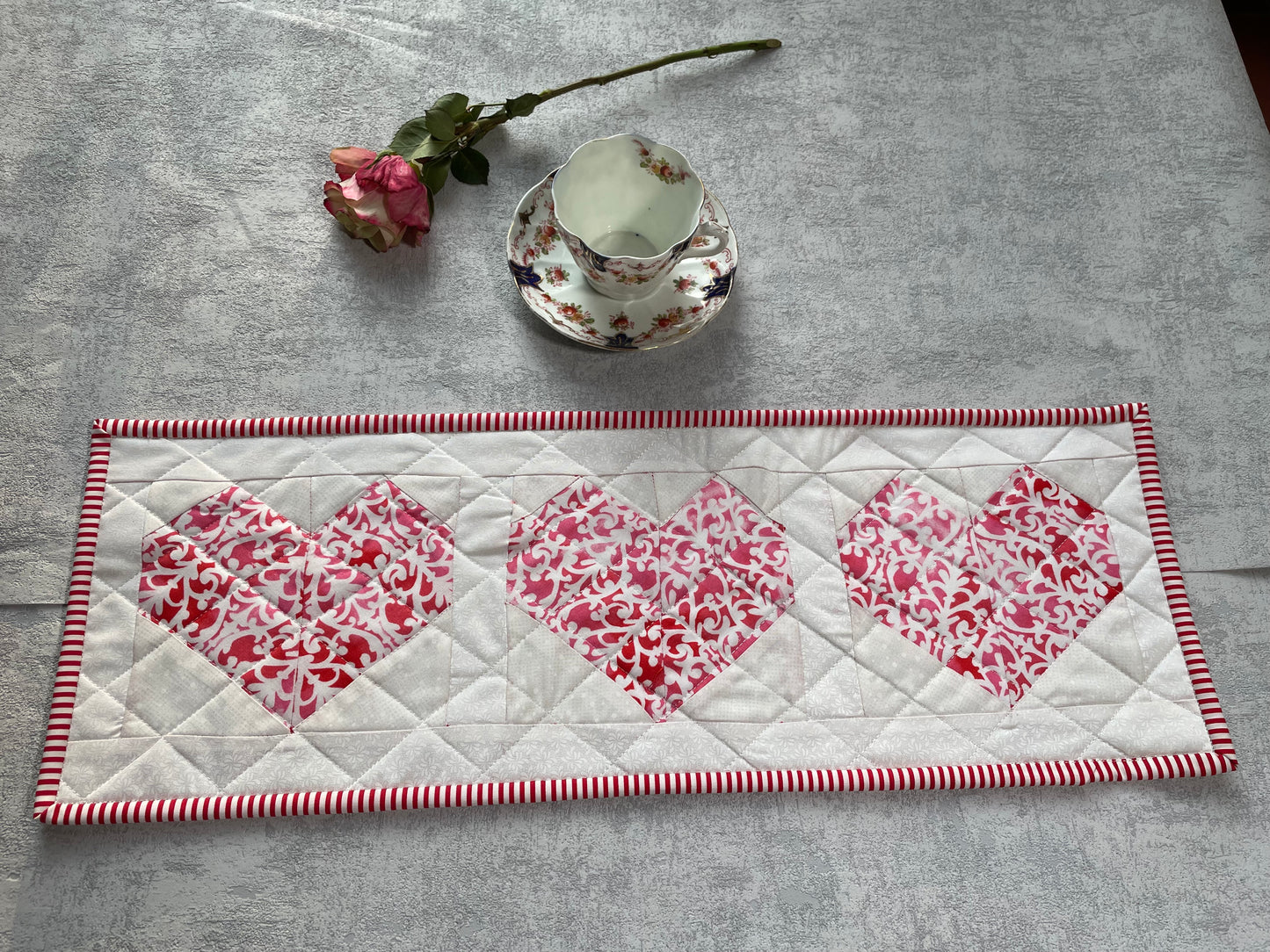 Herzen in 3 Größen, Mug-Rug, Topflappen, Untersetzer, Tischdecke, detaillierte Nähanleitung