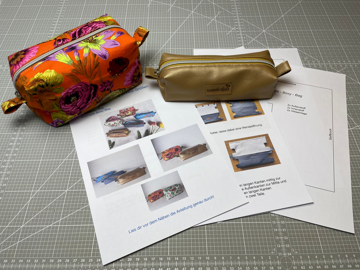 Boxy-Bag, Pencil Case, Stiftemäppchen, detaillierte Nähanleitung