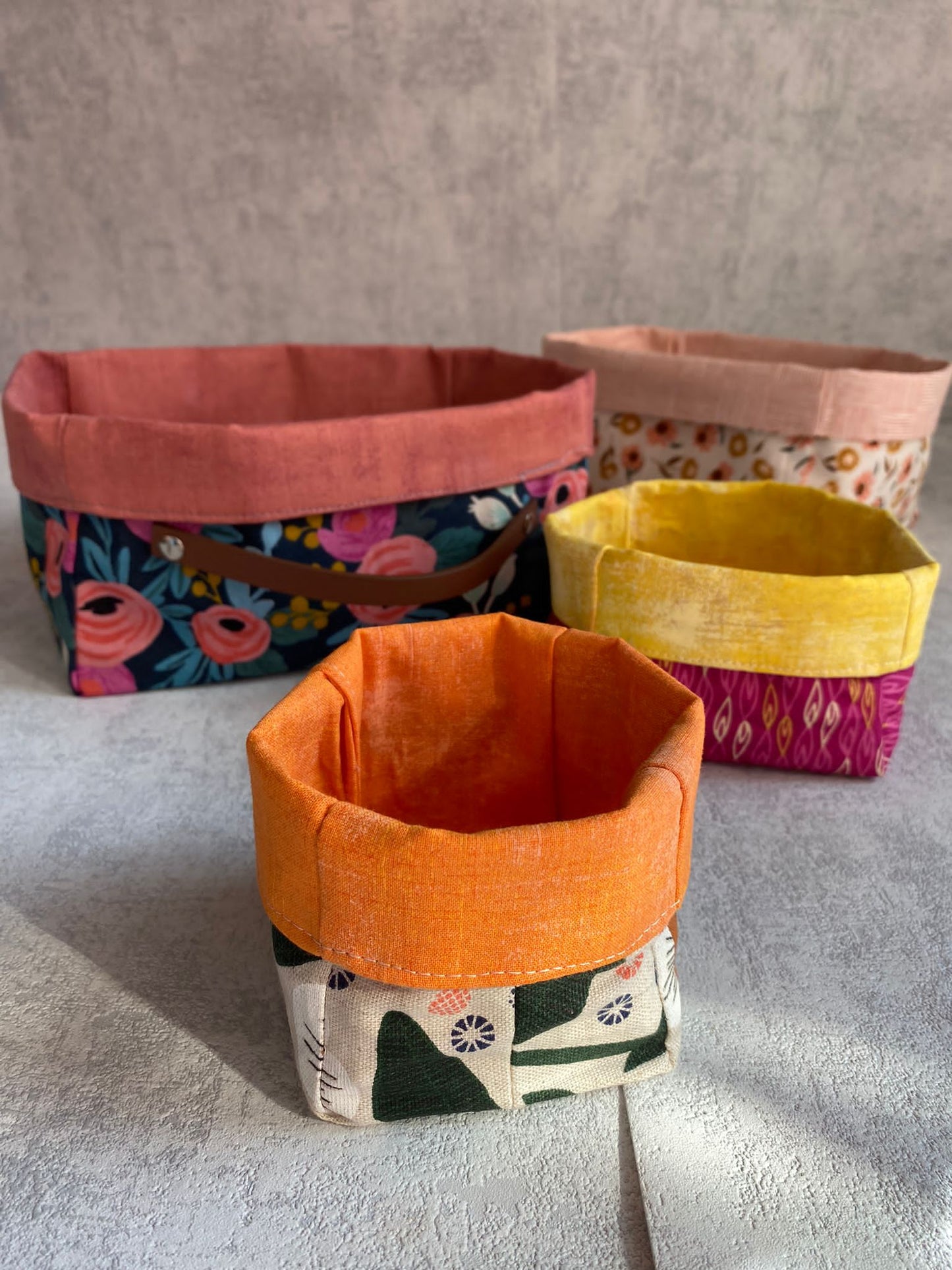 Eckiges Utensilo in 4 Größen nähen, Schablonenset