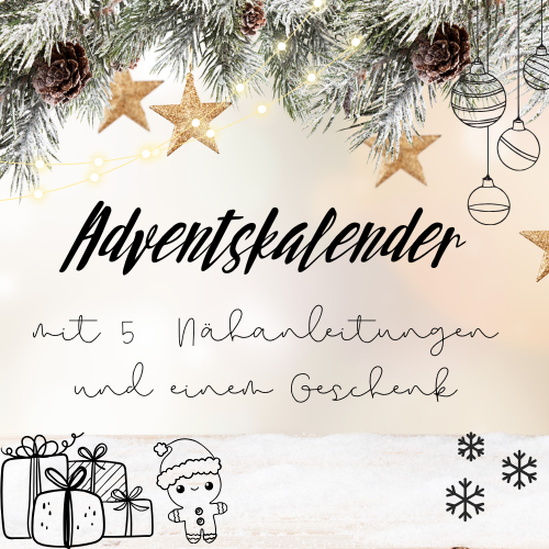 Adventskalender 🎁 PDF 5 Nähanleitungen + Geschenk + QR-Codes zu 5 Videos