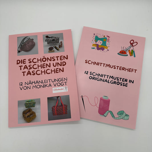 Taschen- und Täschchen Nähbuch mit Schnittmusterbuch für 12 Nähprojekte
