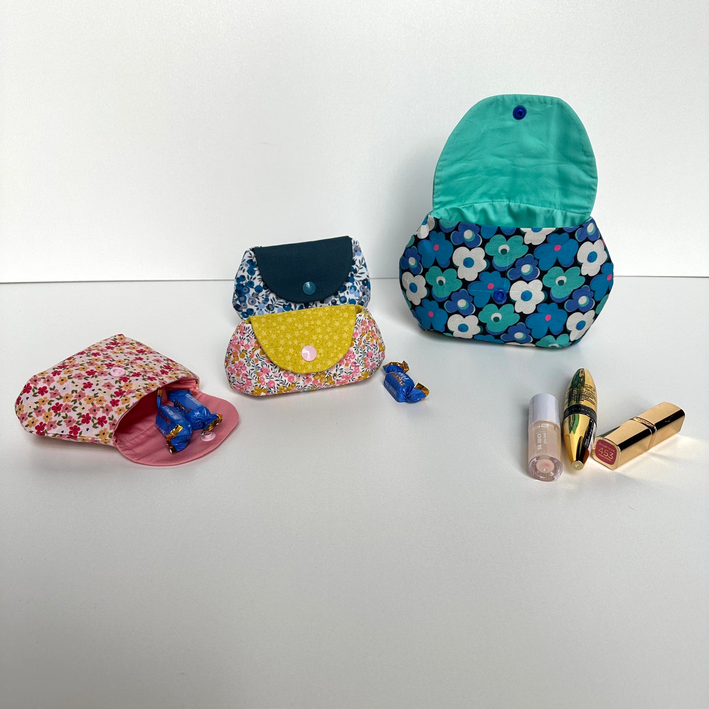 Täschchen Olga in drei Größen, Nähanleitung inkl. Schnittmuster