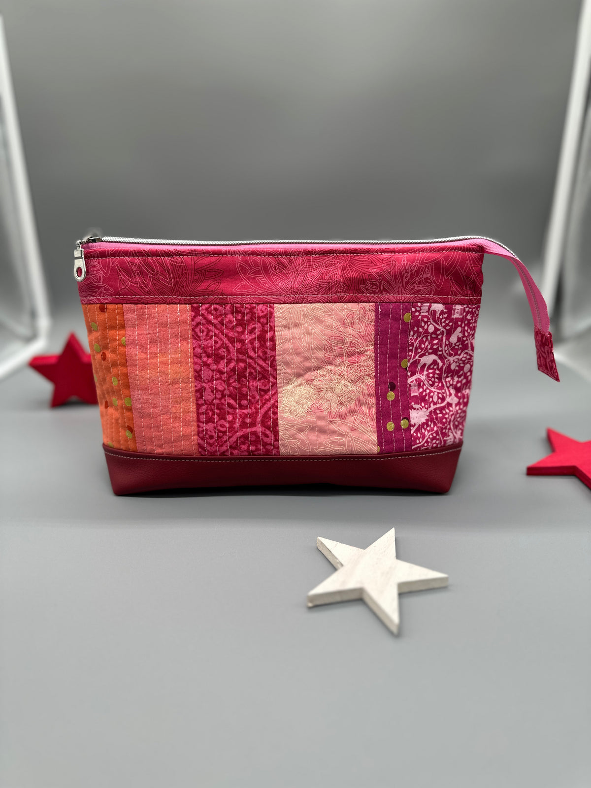 Täschchen "Sabrina", Quilt-as-you-go Täschchen, Anleitung inkl. Schnittmuster