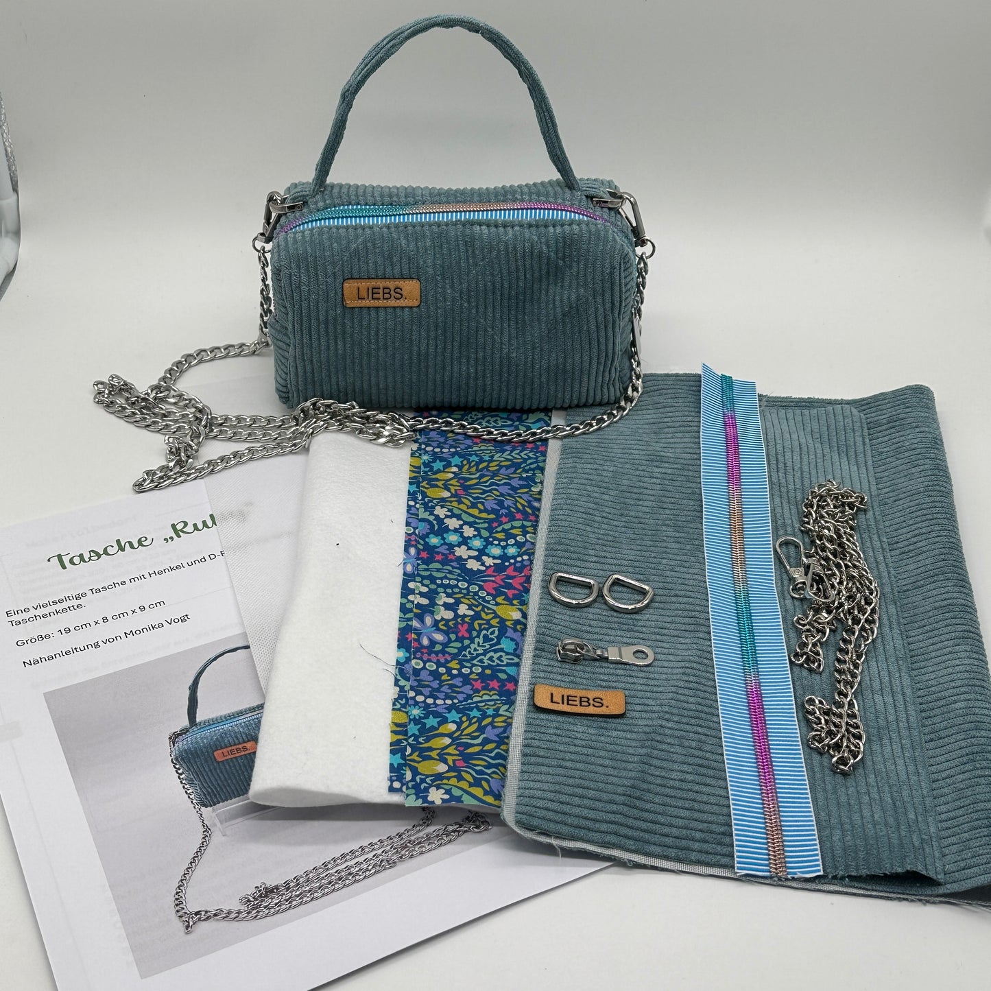 Stoffpaket, DIY Nähset,  Täschchen "Ruby" – dein kreatives Rundum-sorglos-Paket