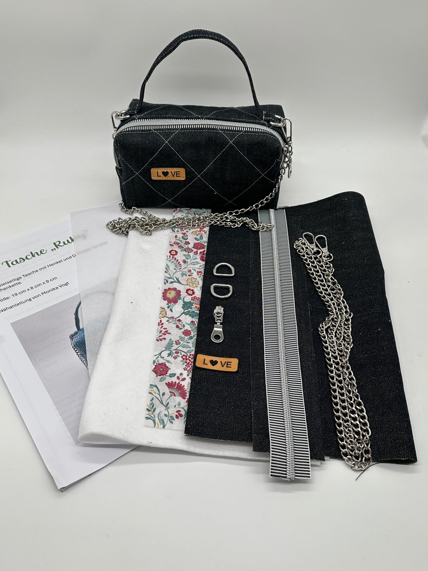 Stoffpaket, DIY Nähset,  Täschchen "Ruby" – dein kreatives Rundum-sorglos-Paket