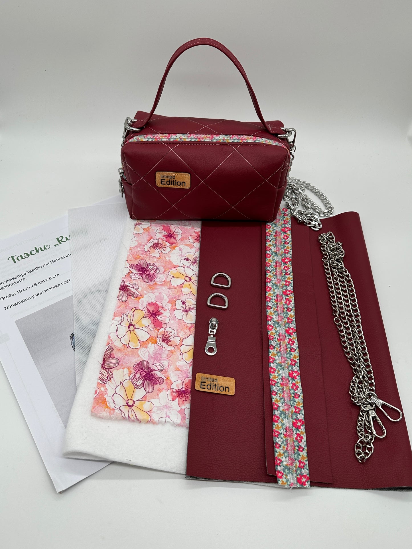 Stoffpaket, DIY Nähset,  Täschchen "Ruby" – dein kreatives Rundum-sorglos-Paket