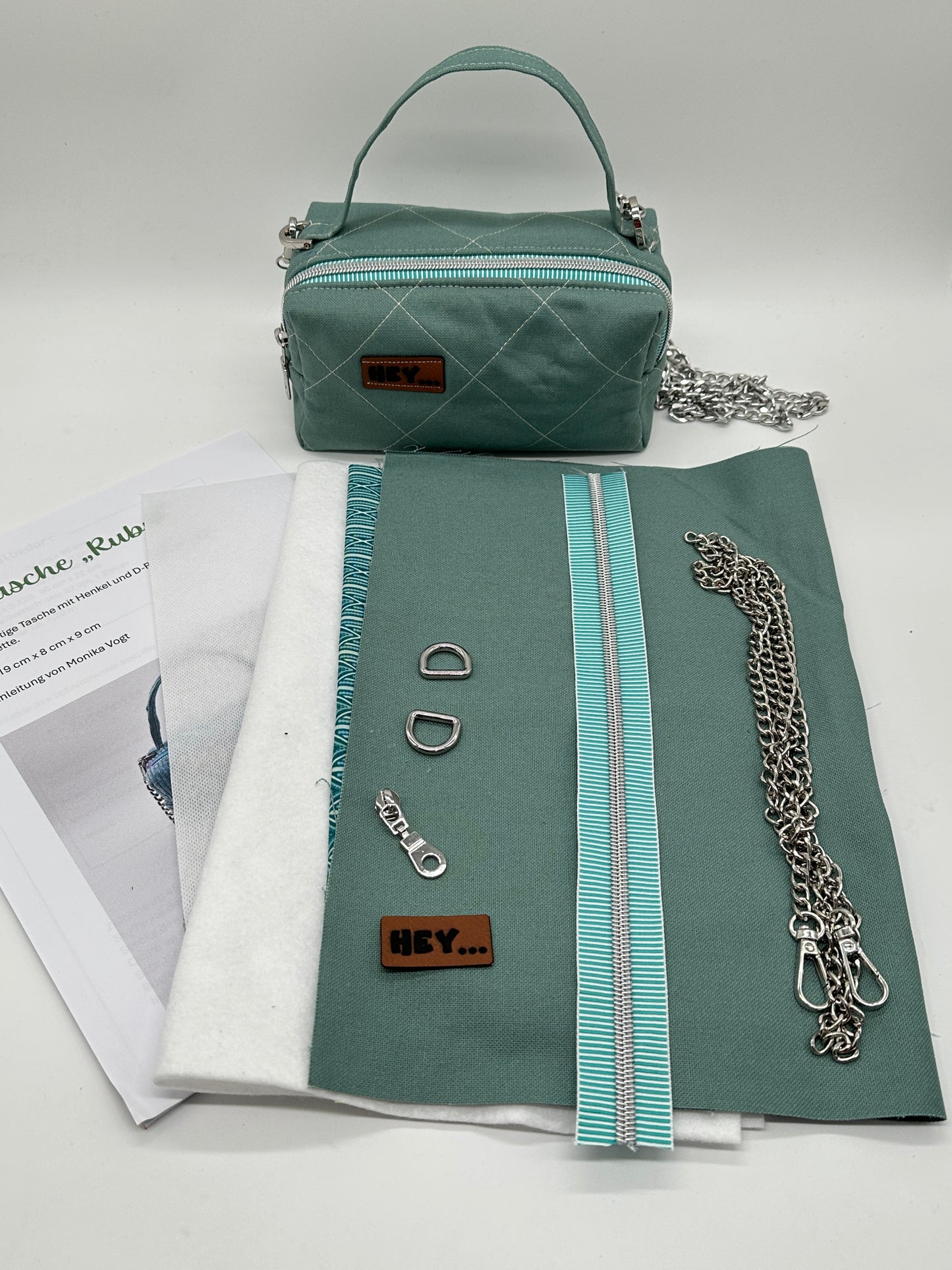 Stoffpaket, DIY Nähset,  Täschchen "Ruby" – dein kreatives Rundum-sorglos-Paket