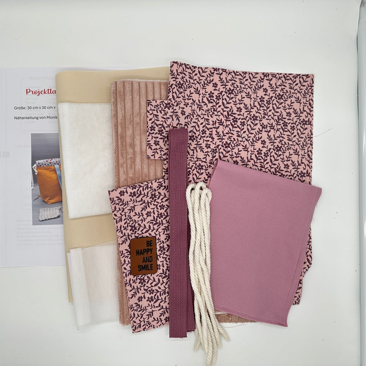 Stoffpaket Projekttasche – DIY Rundum-sorglos Paket zum Nähen