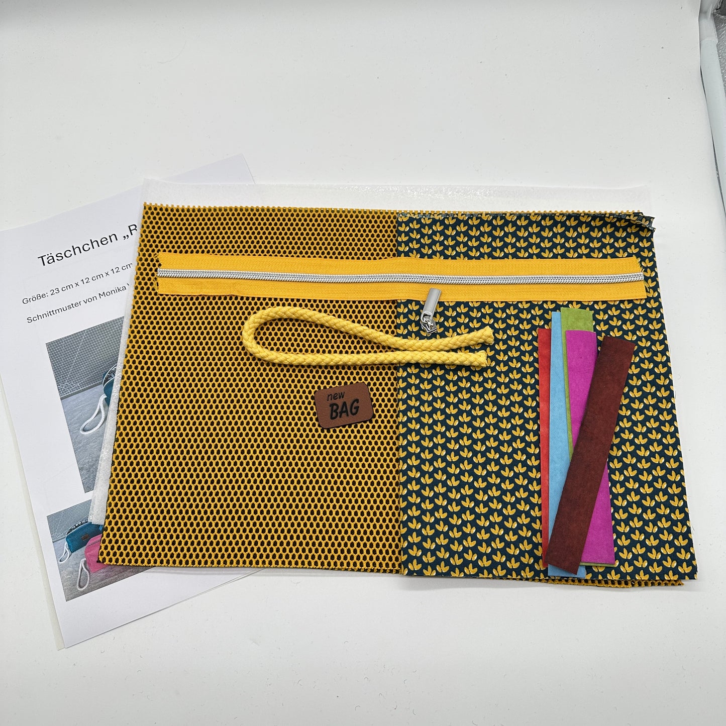 Stoffpaket, DIY Nähset,  Täschchen "Robin" – dein kreatives Rundum-sorglos-Paket