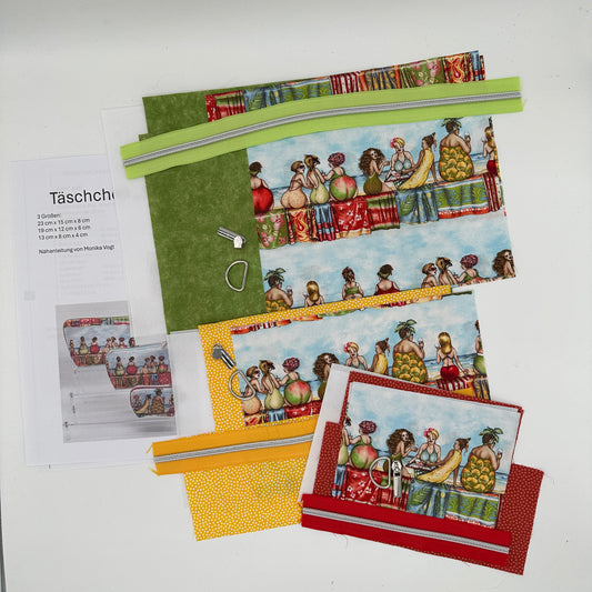 Stoffpaket Täschchen "Selini" für 3 Täschchen – inklusive Nähanleitung & Zubehör