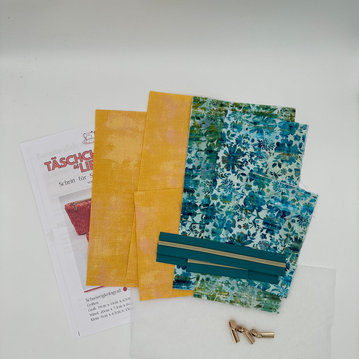 Täschchentrio "Liesel" Stoffpaket. Materialpaket für drei Täschchengrößen inkl. Anleitung