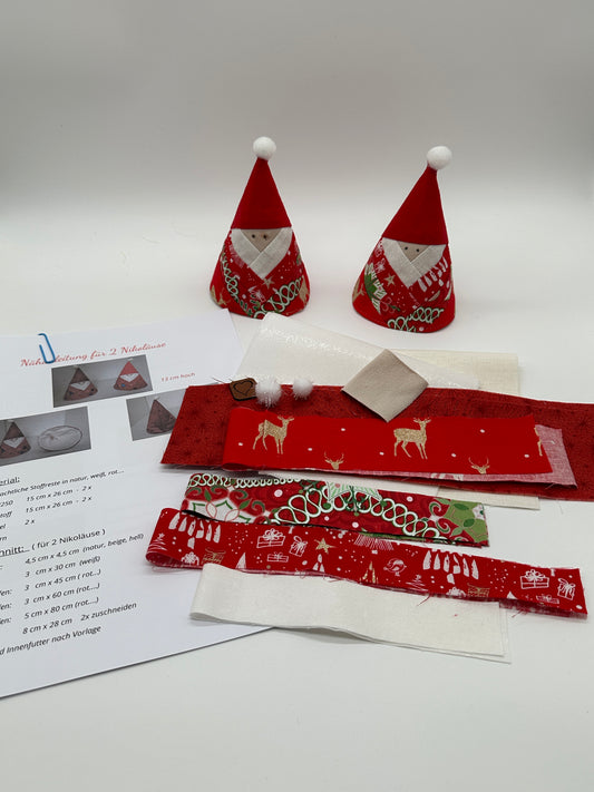 Stoffpaket Weihnachtswichtel, Nikolaus 13 cm, 2 Stück