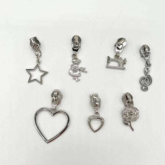 Zipper, silber, 6mm Raupe