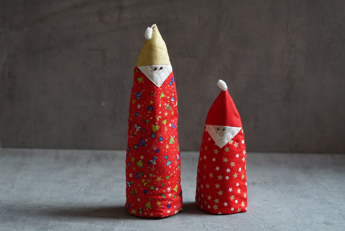 Flaschenverpackung Nikolaus zwei Größen, Flaschenwichtel, Schablonenset