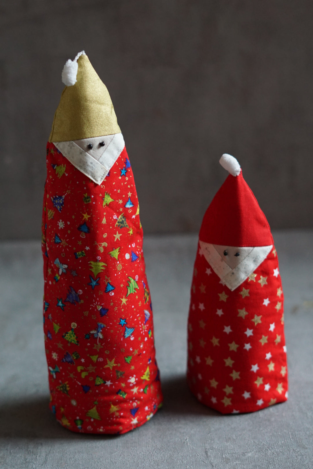 Flaschenverpackung Nikolaus zwei Größen, Flaschenwichtel, Schablonenset