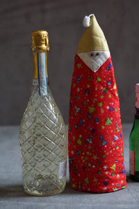 Flaschenverpackung Nikolaus zwei Größen, Flaschenwichtel, Schablonenset