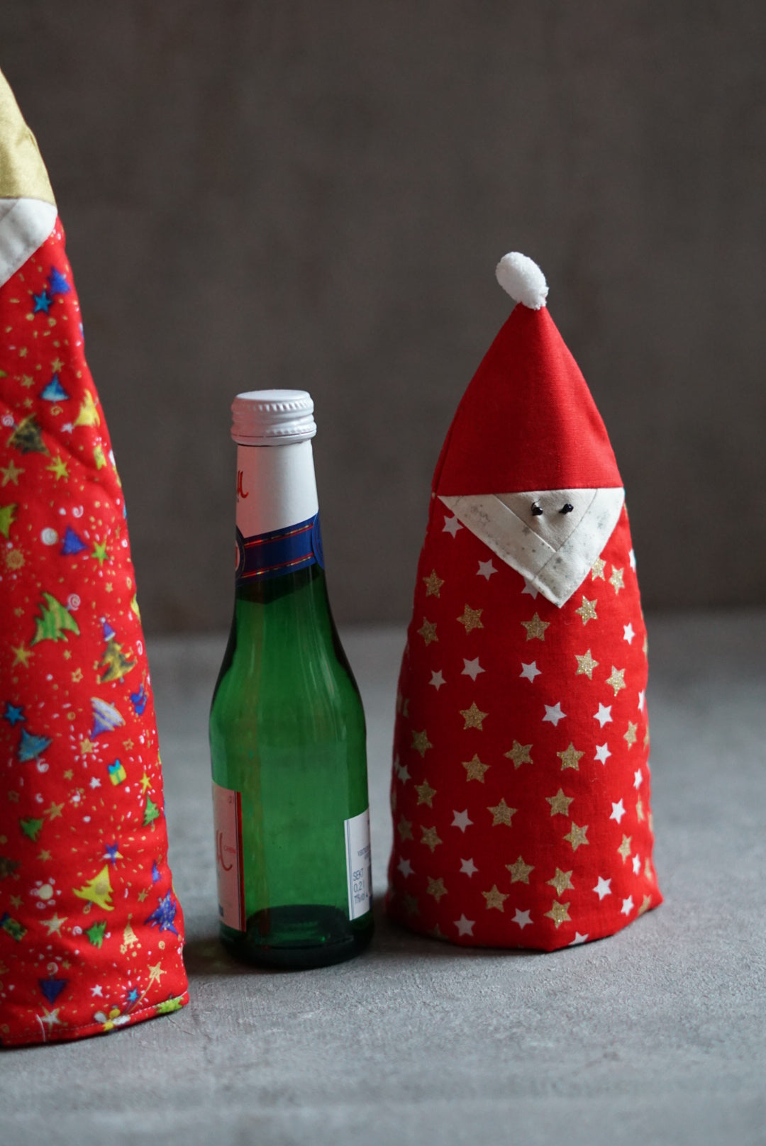 Flaschenverpackung Nikolaus zwei Größen, Flaschenwichtel, Schablonenset