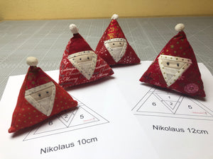 Nikolaus in zwei Größen, Foundation-Paper-Piecing, Schablonenset